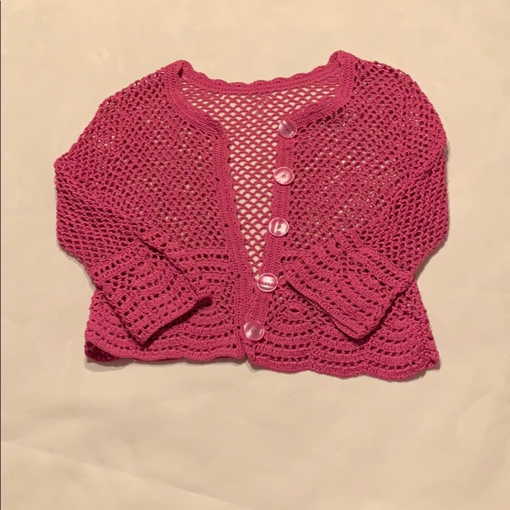 J.JILL OPEN CROCHET CARDIGAN